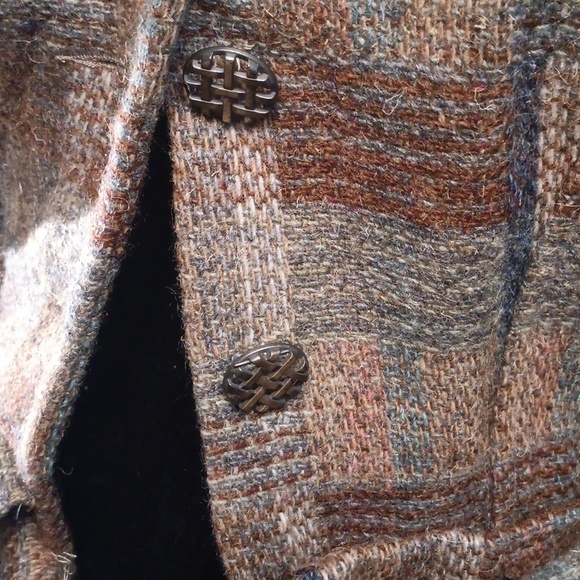 Ruty Plaid Wool-Blend Jacket with Faux Fur Trim Women's Size 6 - Picture 4 of 11